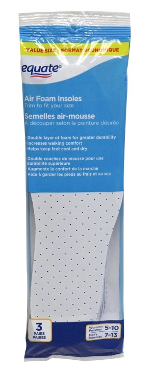 Equate Air Foam Insoles- Value Size