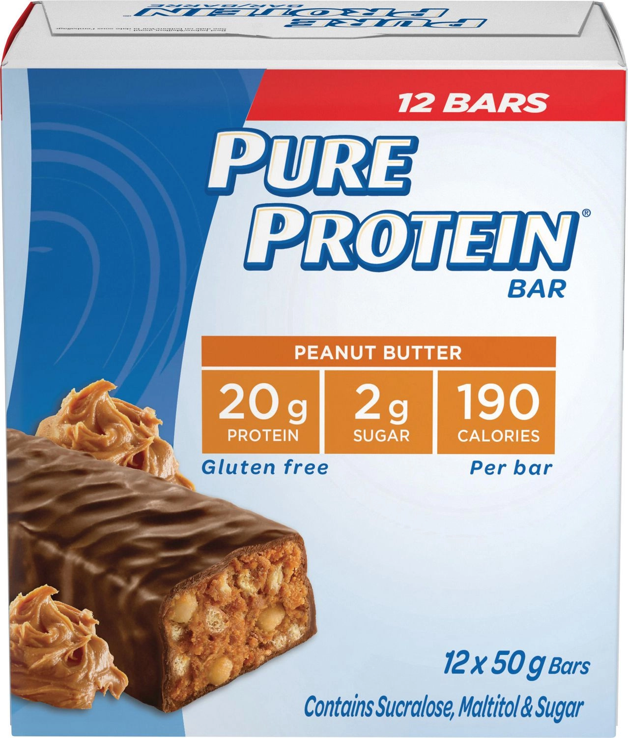 Pure Protein Gluten Free Peanut Butter Bars 12-Pack 600g
