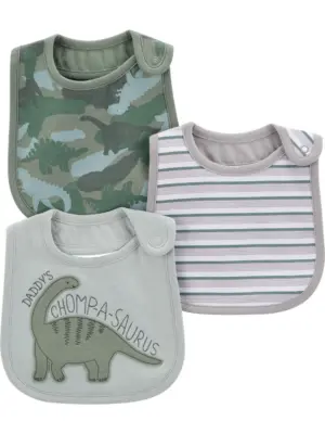 Daddy's Chompa-Saurus Child of Mine Boys 3-Pack Bibs