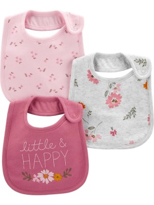 Child of Mine Girls 3-Pack Bibs