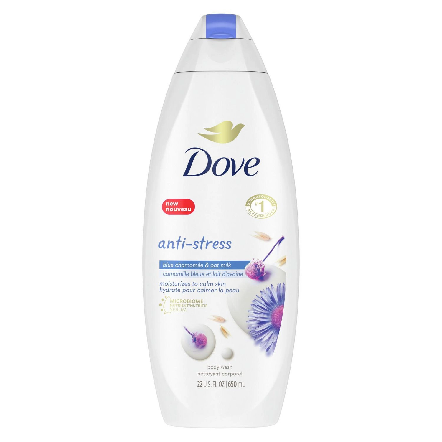 Dove Blue Chamomile and Oat Milk Anti-Stress Body Wash 650 mL