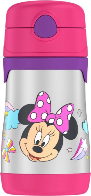 Thermos Kids Vacuum Insulated 10 Oz Straw Bottle, Minnie Mouse