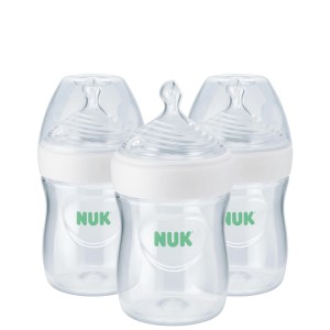 NUK Simply Natural Bottle with SafeTemp, 5-oz, 3 Pack, 0+ Months