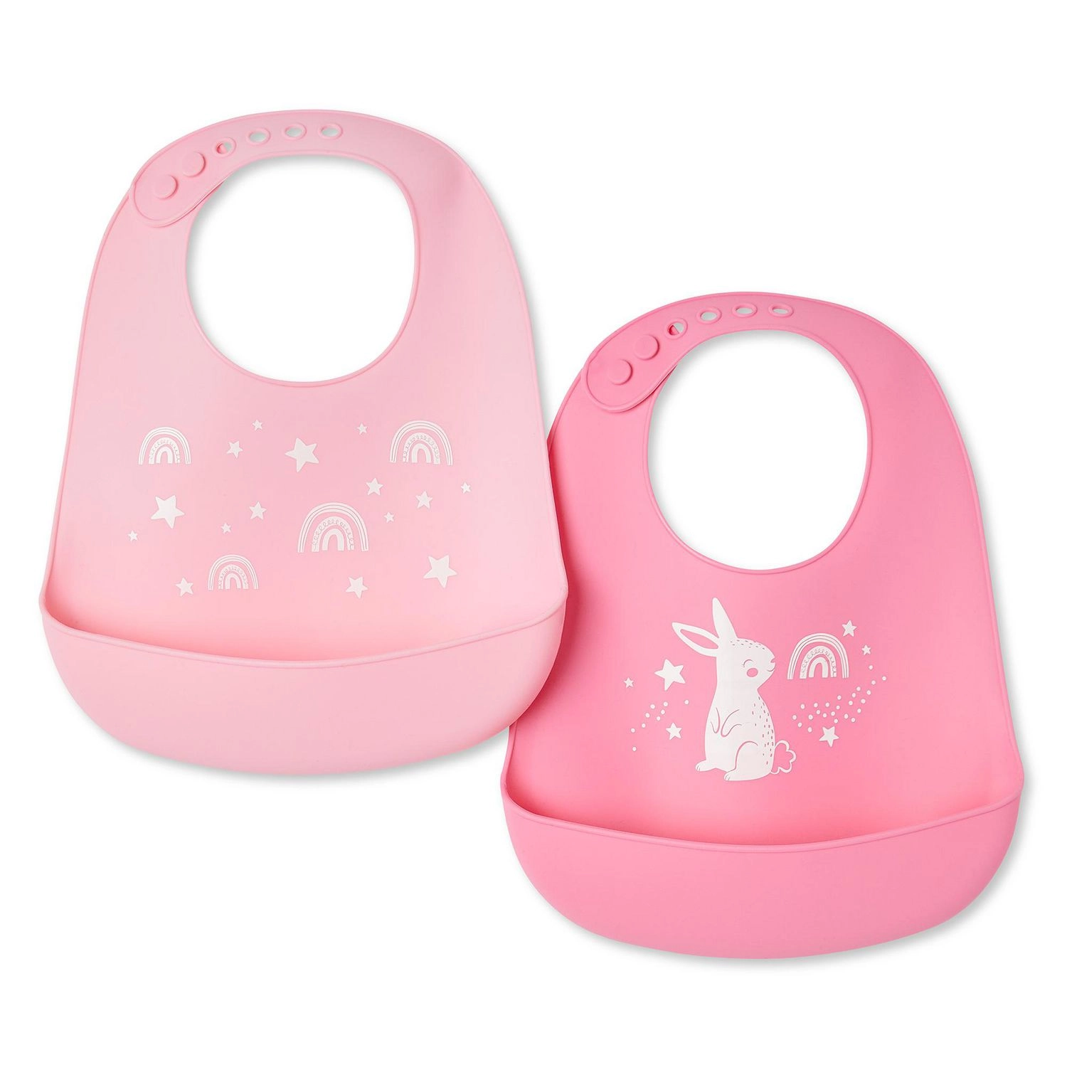 George Baby Girls' Silicone Bib 2-Pack