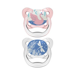 Dr. Brown's PreVent Contour Glow in the Dark Pacifier, Stage 1 (0-6m), Pink, 2-Pack