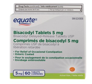 Equate Bisacodyl Tablets 5 mg 60 teblets