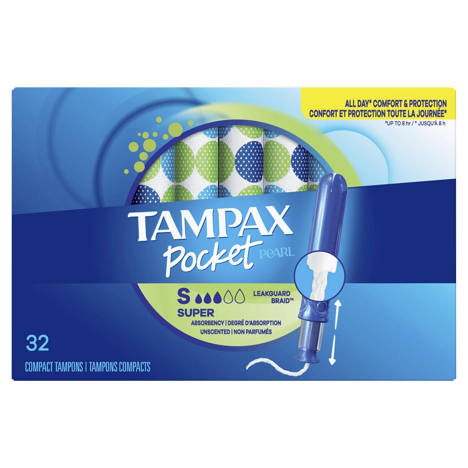 Tampax Pocket Pearl Compact Tampons Super Absorbency