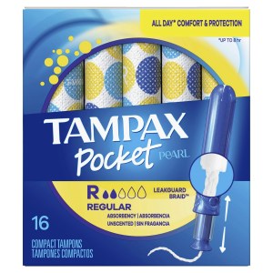 Tampax Pocket Pearl Compact Tampons Regular Absorbency