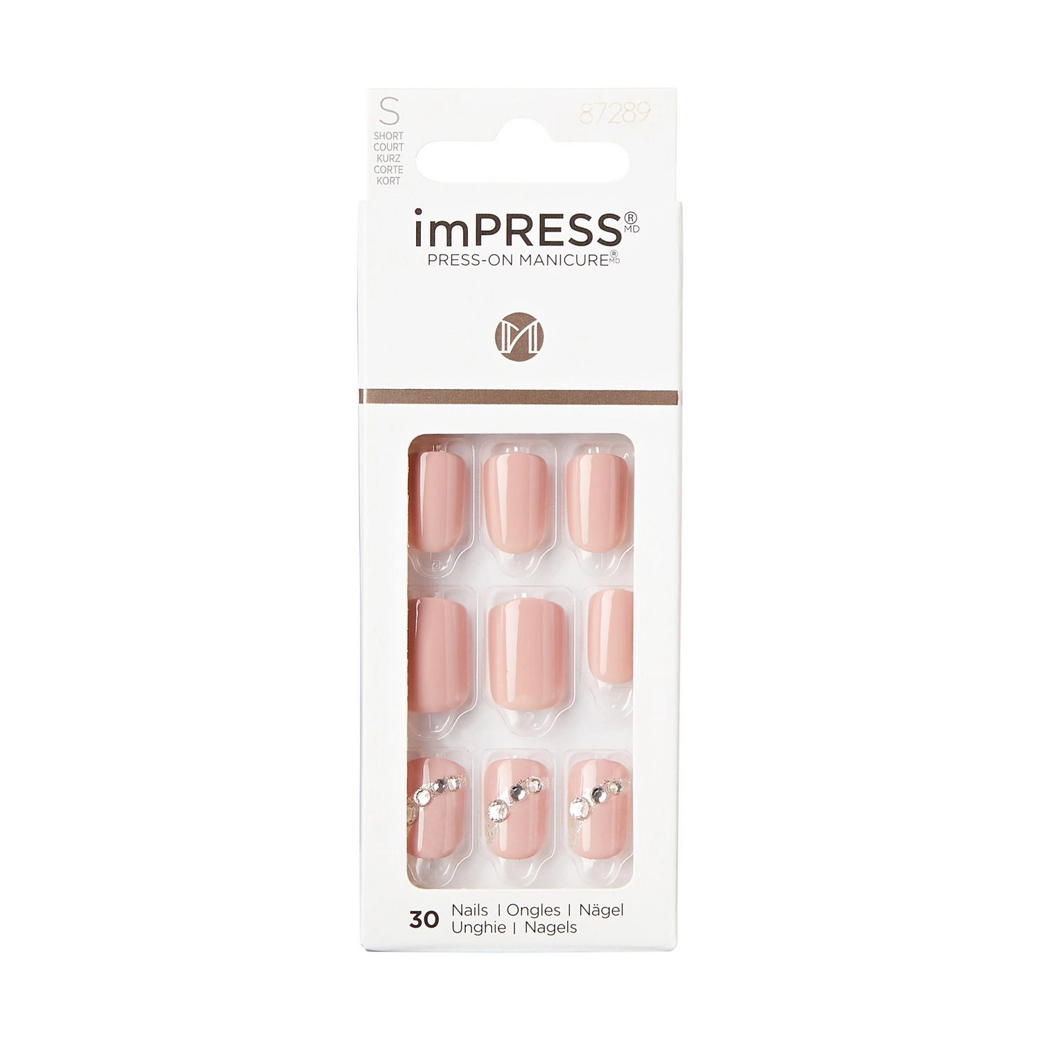 Kiss Impress Crystal Blossom Medium-Length Press-On Nails