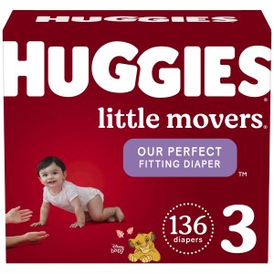Huggies Little Movers Baby Diapers, Sizes 3-6, 84 - 136ct 136 Count