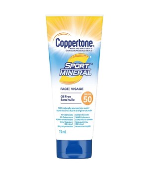 Coppertone Sport Mineral Sunscreen Face Lotion 74 mL