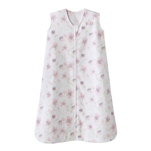 Back is BestHALO SleepSack Wearable Blanket - 100% Cotton - Blush Wildflower LG