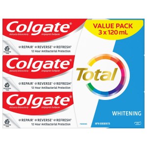 Colgate Total Whitening Toothpaste, 120 mL, 3-pack, Gel 120 mL