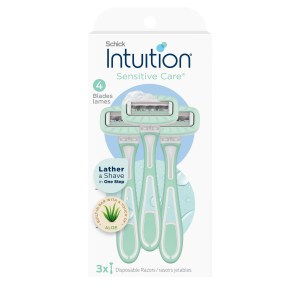 Schick Intuition Sensitive Care Disposables 4-Bladed, 3ct