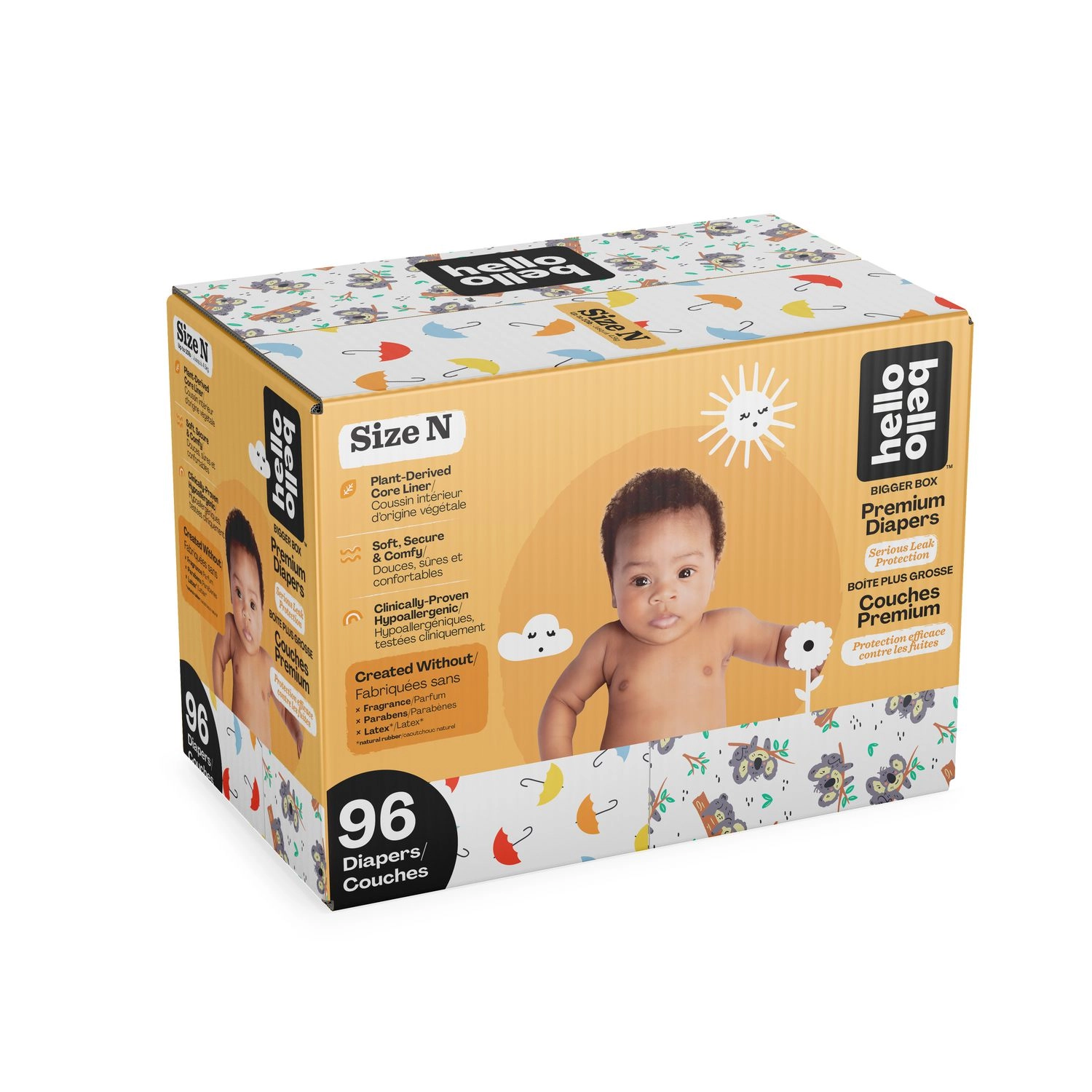 Hello Bello Diapers - Club Pack - Size N (0-10 lbs) - 96 ct. 96 Count