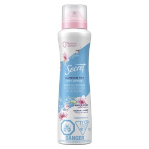 Secret Dry Spray Aluminum Free Deodorant for Women, Cherry Blossom 116g