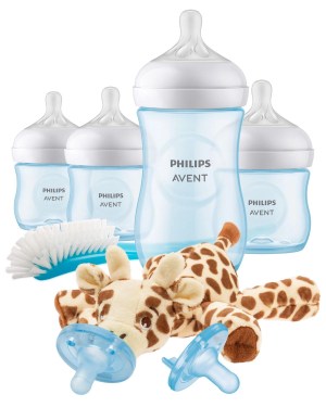 Philips Avent Natural Baby Bottle Blue Baby Gift Set with Snuggle