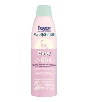 Coppertone Mineral Sunscreen Spray Pure & Simple Baby SPF 50 142 g
