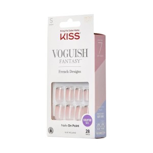 KISS 'Bisous' Voguish Fantasy Sculpted French Fake Nails, 28 Count