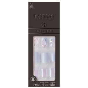 KISS 'Ice Crystals' imPRESS Premium Press-On Manicure Fake Nails, 30 Count
