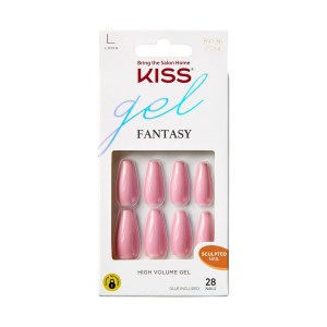 KISS Gel Fantasy Sculpted Fake Nails, 28 Count
