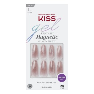 KISS 'West Coast' Gel Fantasy Sculpted Magnetic Fake Nails, 28 Count
