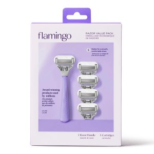 Flamingo Women's Razor Multipack with 5 Razor Blade Refills - Lilac Handle