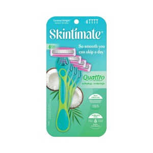 Skintimate Coconut Delight Scented Disposable Razor, 4 Blade