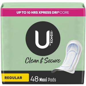 U by Kotex Security Maxi Pads, Regular, Unscented