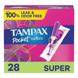 Tampax Pocket Radiant Compact Plastic Tampons