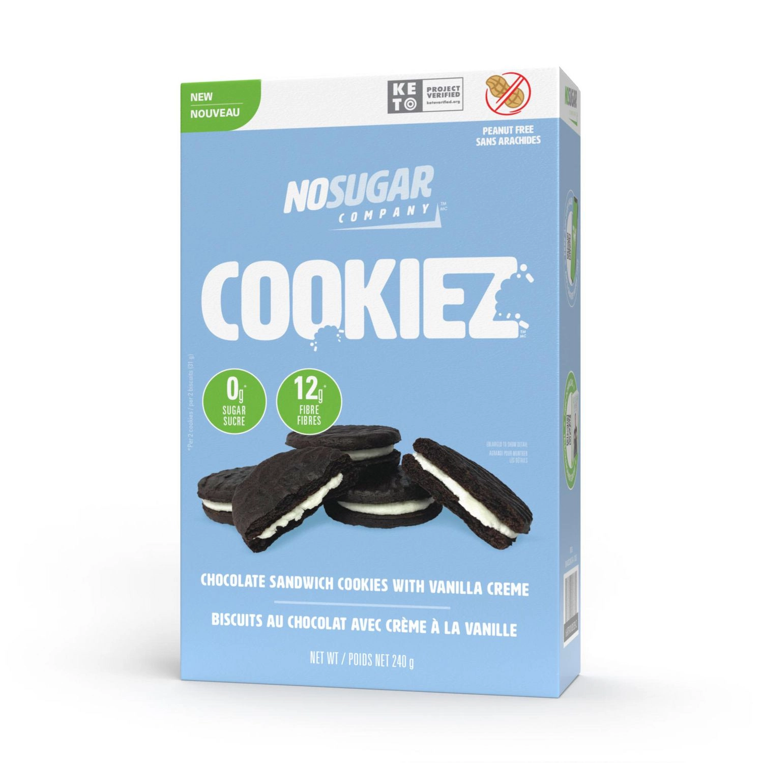 No Sugar Sandwich Cookiez with Vanilla Cream 240 g