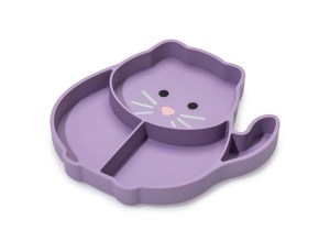 Melii Silicone Divided Suction Plate for Baby & Toddlers - Cat