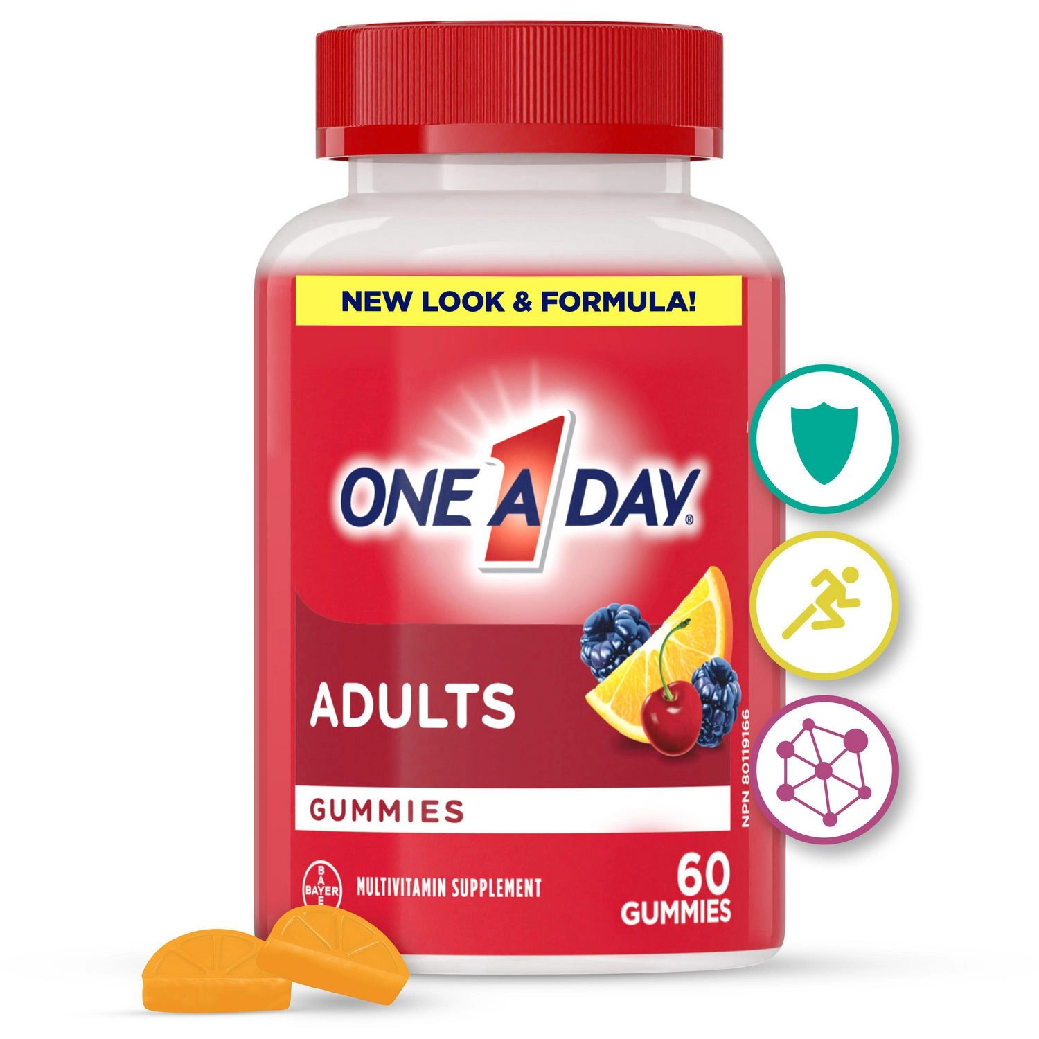 One A Day Adult Multivitamin Gummies - Daily Gummy Multivitamins For Men And Women With Vitamins A, B6, B12, C, D, E, Biotin and Zinc, Supports Immunity And Bone Health, Hair And Nails