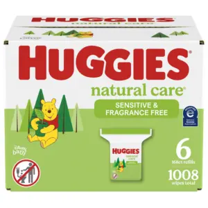 Huggies Natural Care Sensitive Baby Wipes, Unscented, 6 Refill Packs, 1,008 Wipes 1008 Count