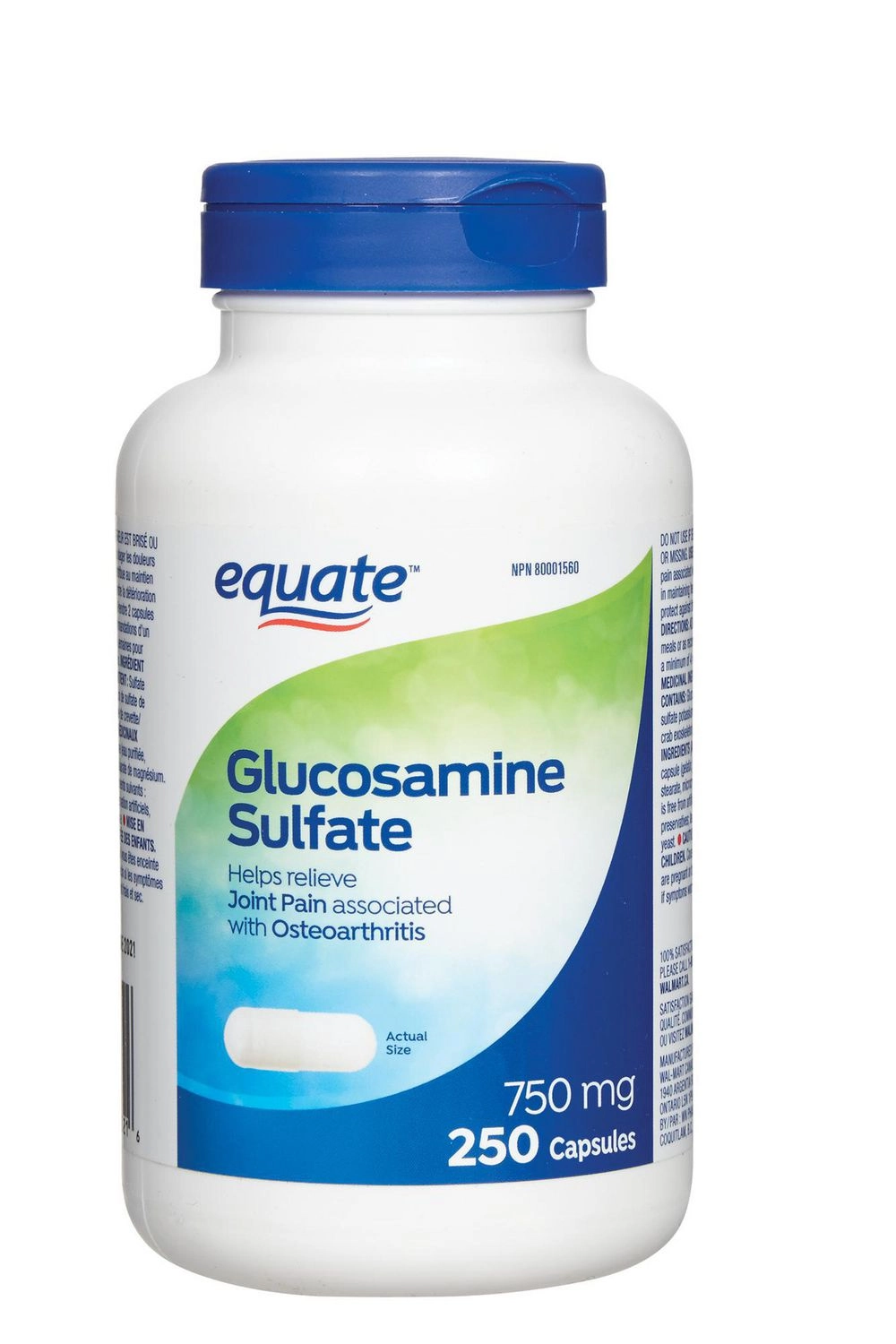 Equate Glucosamine Sulfate 750mg Capsules 250 capsules