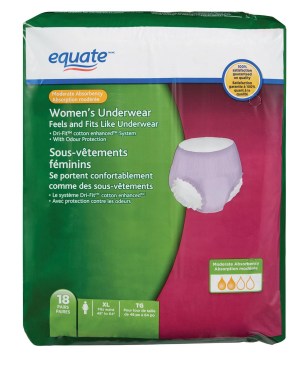 Equate Moderate Absorbency Women's Underwear