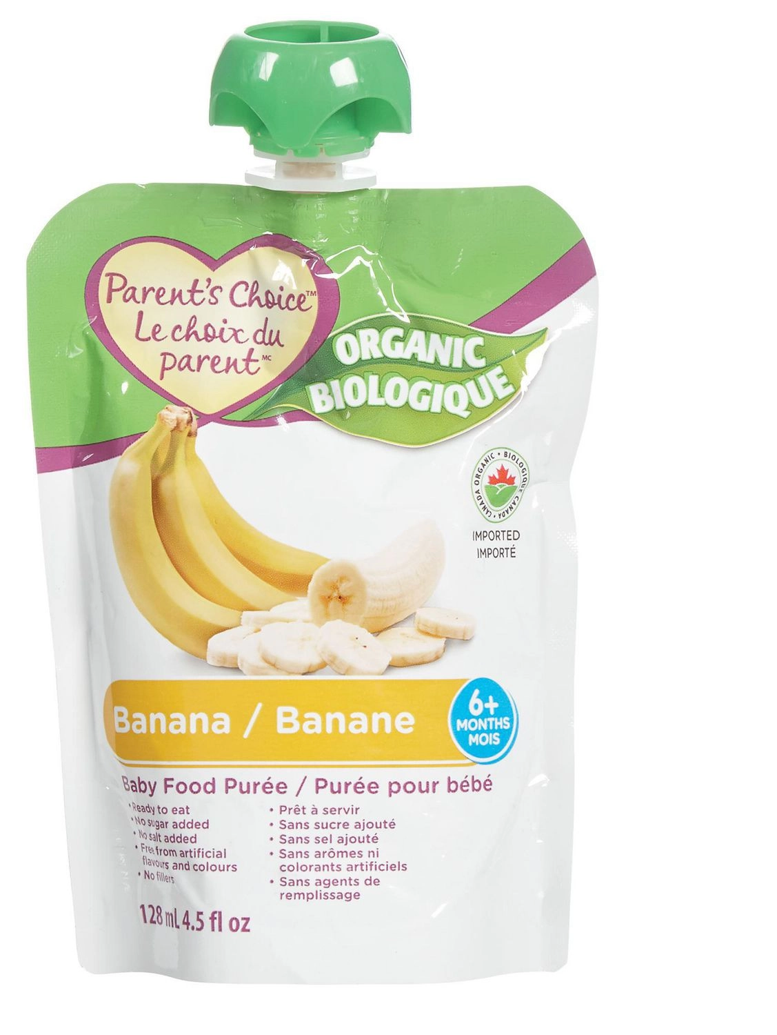 Parent's Choice Organic Banana Baby Food Puree 128 ml CTC Health