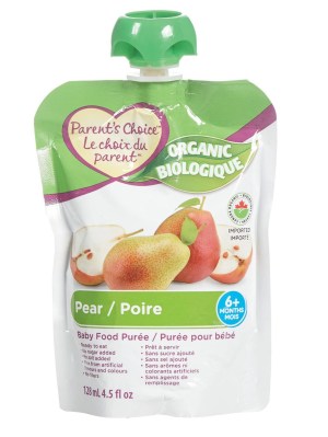 Parent's Choice Organic Pear Baby Food Puree 128 mL