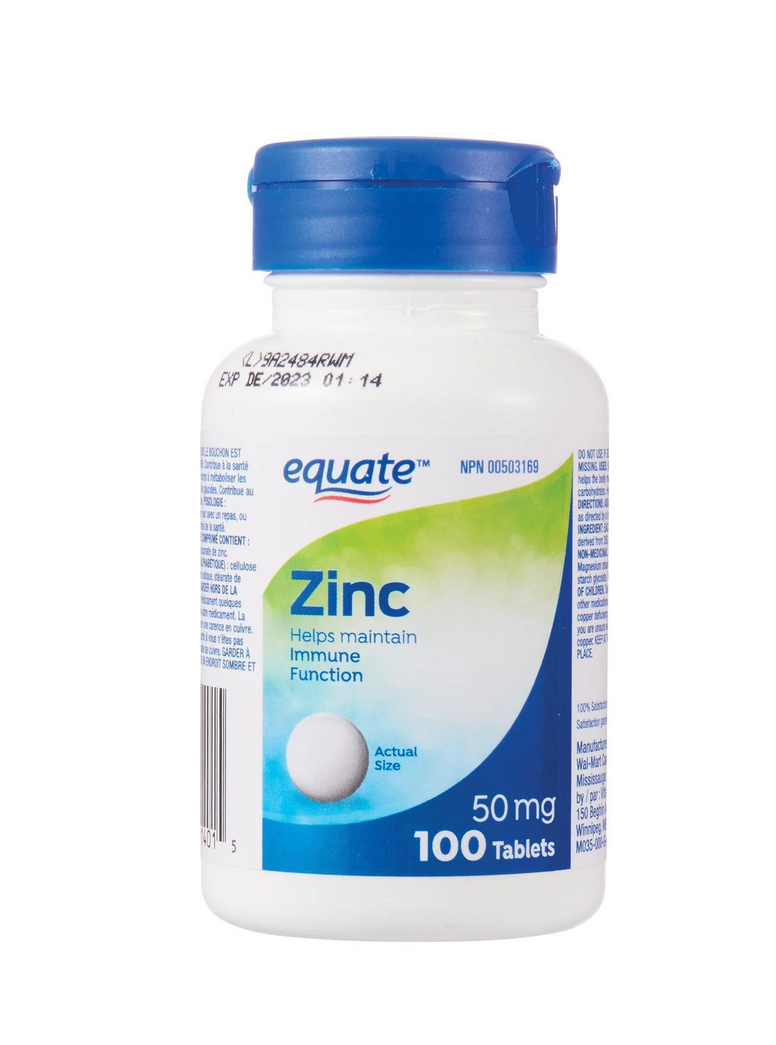 Equate Zinc Tablets 50 mg
