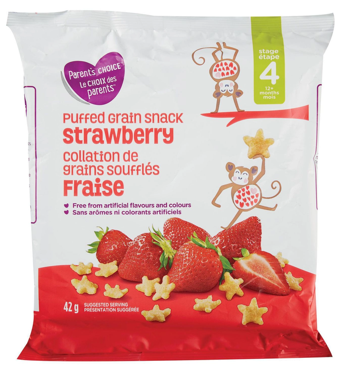 Parent’s Choice Strawberry Puffed Grain Snack 42 g