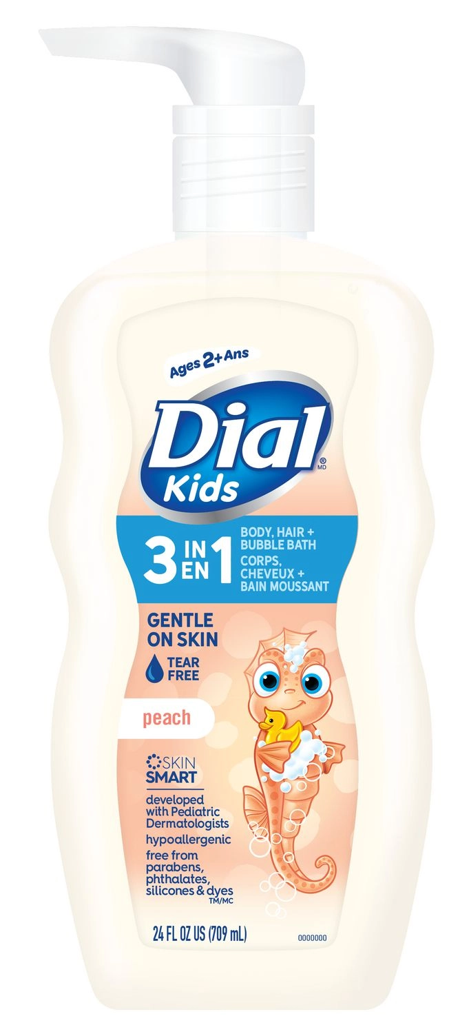 Dial Kids Peach 3IN1 Body, Hair + Bubble Bath, 709mL 709 mL