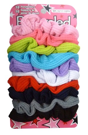 Bejeweled Waffle Fabric Twister Ponytail Holders