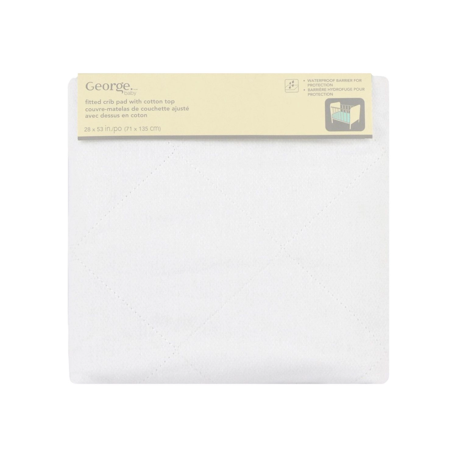 George Baby Fitted Crib Pad with Cotton Top