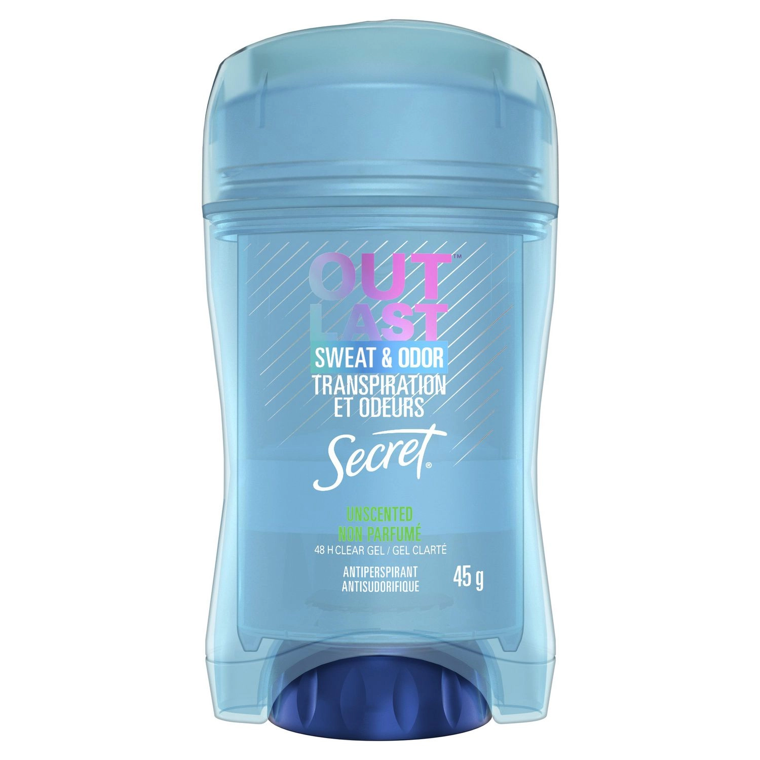 Secret Outlast Sweat & Odor Clear Gel Women's Antiperspirant Deodorant, Unscented 45 g