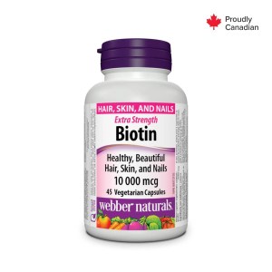 Webber Naturals® Biotin 10,000 mcg Extra Strength 45 Vegetarian Capsules