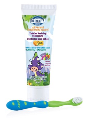 Nuby Fluoride-Free with Citroganix Toddler Training Toothpaste with Toothbrush 40 ml