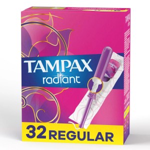 TAMPAX Radiant Tampons Regular Absorbency, Unscented