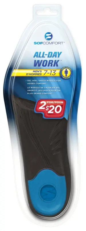 SofComfort Mens' 2 for $20 All-Day Work Insole