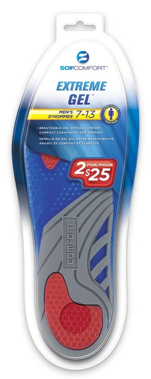 SofComfort Men's Extreme Gel Insoles - 2 Pair