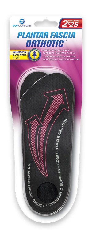 SofComfort Women's Plantar Fascia Orthotic Insoles - 2 Pair